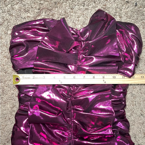 HOUSE OF CB Caterina Pink Strapless Metallic Cut‎ Out Dress Size Small - Picture 9 of 13